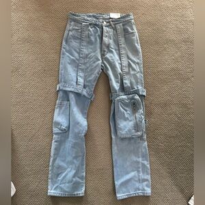 Men’s Mnml cargo strap loose fit jeans